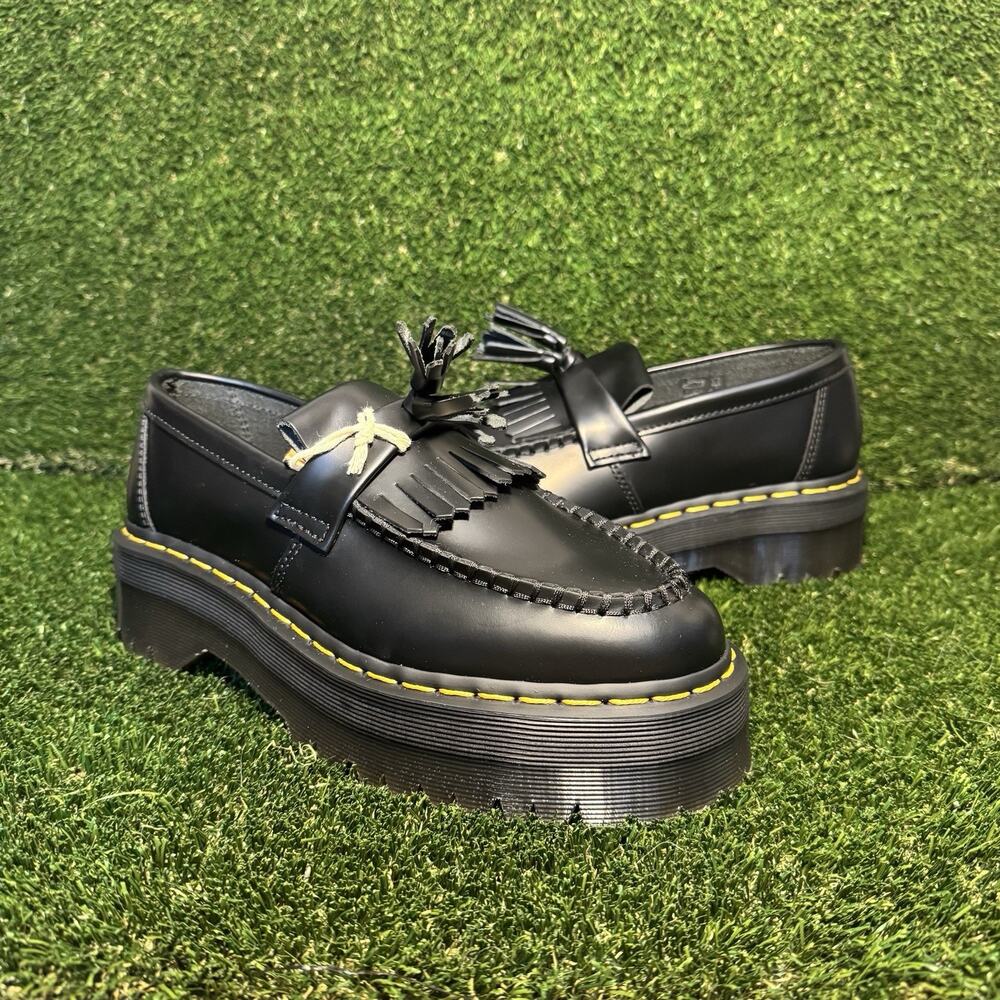 Doc Martens Black Leather Adrian Quad Tassel Loafers Men's 7/ Womens 8